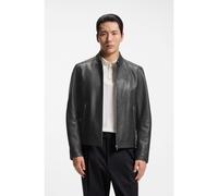 BOSS Giubbotto in pelle martellata con dettagli a logo - Style H-Mansell5, 50564586 Nero 46