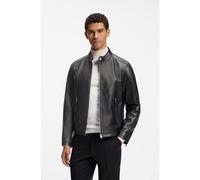 BOSS Giubbotto in pelle martellata con dettagli a logo - Style H-Mansell5, 50564586 Nero 56