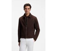 BOSS Giubbotto in pelle scamosciata con chiusura a zip - Style H-Malbano7, 50563869 Marrone scuro 58