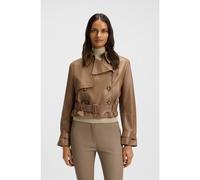 BOSS Giubbotto in pelle stile trench con cintura annodata - Style Satela, 50541289 Marrone 50