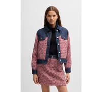 BOSS Giubbotto in tweed multicolore con rifiniture in denim - Style C_Jeed-W, 50531002 Rosa a motivi 40