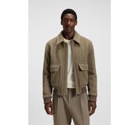 BOSS Giubbotto regular fit in misto alpaca con motivo a spina di pesce - Style H-Charly-254, 50550739 Marrone 50