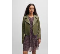 BOSS Giubbotto regular fit in nappa con cintura con fibbia - Style C_Sameli, 50510964 Verde scuro 42
