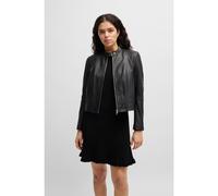 BOSS Giubbotto regular fit in pelle martellata - Style C_Saleste, 50522033 Nero 38