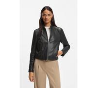 BOSS Giubbotto regular fit in pelle - Style C_Saleste1, 50545625 Nero 36