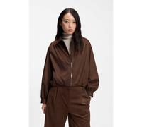 BOSS Giubbotto relaxed fit con zip in scamosciato sintetico - Style C_Jasuede, 50568557 Marrone 42