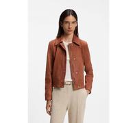 BOSS Giubbotto scamosciato con chiusura a cerniera coperta - Style Samaro, 50562730 Marrone 46
