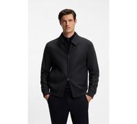 BOSS Giubbotto slim fit in lana-flanella vergine con zip - Style P-Hanry-BMB-WG-264, 50572017 Blu scuro 60