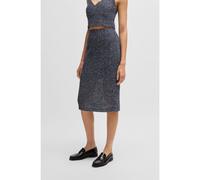 BOSS Gonna a tubino in tweed bicolore lavorato all'uncinetto - Style Vatilar, 50537470 Blu scuro 42