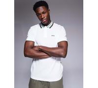 BOSS Green - Paddy Heritage - Polo in jersey color bianco con logo e profili a contrasto S