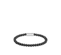 BOSS Hematite-bead cuff with logo closure - Style SPHERE BEADS, HB1580789 Nero M