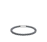 BOSS Hematite-bead cuff with logo closure - Style SPHERE BEADS, HB1580790 Grigio scuro M