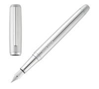 BOSS HUGO Pace (HSL5652) Penna stilografica elegante in ottone opaco con pennino in acciaio inox, finitura di alta qualità e confezione regalo (argento)