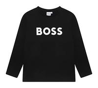 BOSS Maglia a maniche lunghe per bambini in cotone con logo a contrasto - Style J25P25/84906A, J25P25 Nero 150