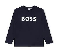 BOSS Maglia a maniche lunghe per bambini in cotone con logo a contrasto - Style J25P25/84906A, J25P25 Blu scuro 126