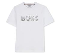 BOSS J52358 Maglietta da Ragazzo, Bianco, 12 Anni