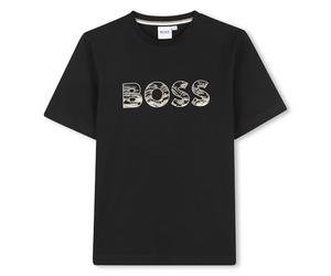 Boss J52358 Maglietta Intima da Ragazzo, Nero/Bianco, 6 Anni