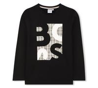 BOSS J52362 Maglietta Intima da Ragazzo, Nero/Bianco, 8 Anni