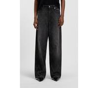 BOSS Jeans a gamba larga in denim nero con cristalli - Style C_SLOUCHY MR, 50548444 Nero 28/30