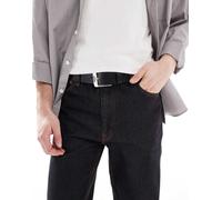 BOSS - Jemio - Cintura in pelle nera con fibbia con logo-Nero 90