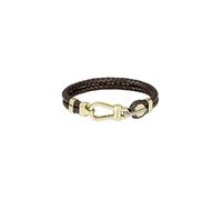 BOSS Jewelry Braccialetto da Uomo Collezione ARES PRIME con Pelle Marrone e Chiusura in Acciaio Inossidabile Dorato - 1580700M, oro