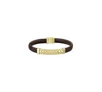 BOSS Jewelry Braccialetto da Uomo Collezione TAILORED con Pelle Marrone e Chiusura in Acciaio Inossidabile Dorato - 1580675M, Brown & Gold