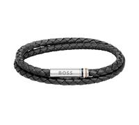 BOSS Braccialetto 'Ares' nero / argento, Taglia One Size
