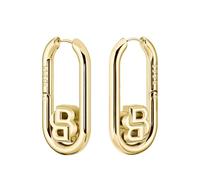 BOSS Jewelry Collana, braccialetto a catena e orecchini pendenti da donna Collezione DOUBLE B SWING in acciaio inossidabile color Oro Giallo