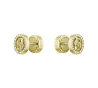 BOSS Jewelry Orecchini a Perno da Donna Collezione DOUBLE B DIVINE in Acciaio Inossidabile con Placcatura Ionica Oro Giallo decorato con Cristalli - 1580826