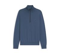 BOSS Maglione con colletto con zip in cotone e cashmere - Style Kanobix_S, 50527585 Blu M