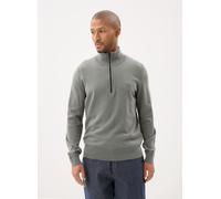 BOSS Maglione con colletto con zip in cotone e cashmere - Style Kanobix_S, 50527585 Grigio M