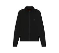 BOSS Giacca lavorata a maglia in cotone-cashmere con toppa con logo - Style Kanozip_S, 50543692 Nero M