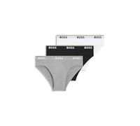 BOSS Slip in cotone elasticizzato con elastico in vita con logo in confezione da tre - Style Brief 3P Power, 50475273 Bianco / Grigio / Nero S