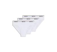 BOSS Slip in cotone elasticizzato con elastico in vita con logo in confezione da tre - Style Brief 3P Power, 50475273 Bianco S