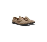 BOSS Mocassini penny in pelle scamosciata con logo goffrato - Style Tevan_Mocc_sd, 50563161 Beige 45