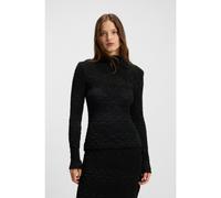 BOSS Maglia a maniche lunghe con motivo plissé geometrico - Style Ecursa, 50548002 Nero S