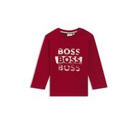 BOSS Maglia a maniche lunghe da bambini in cotone con loghi ripetuti - Style J52463/96D02A, J52463 Rosso 86