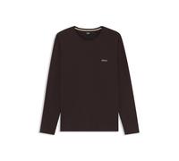 BOSS Maglia a maniche lunghe in cotone elasticizzato con logo ricamato - Style Mix&Match LS-Shirt R, 50515389 Marrone scuro XXL