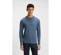 BOSS Maglia a maniche lunghe in cotone elasticizzato con logo stampato - Style TChark, 50473286 Blu M