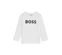 BOSS Maglia a maniche lunghe per bambini in cotone con logo a contrasto - Style J25P25/10P06A, J25P25 Bianco 102