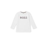 BOSS Maglia a maniche lunghe per bambini in cotone con logo a pois in silicone - Style J51218/10P12A, J51218 Bianco 114