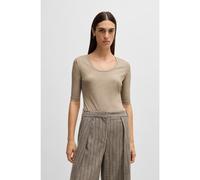 BOSS Maglia con scollo rotondo in lana e cotone - Style Effilie2, 50524491 Beige XL