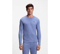 BOSS Maglia del pigiama in misto cotone con lavorazione a nido d’ape - Style Waffle LS-Shirt, 50535870 Blu M