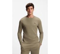 BOSS Maglia del pigiama in misto cotone con lavorazione a nido d’ape - Style Waffle LS-Shirt, 50535870 Marrone chiaro XL
