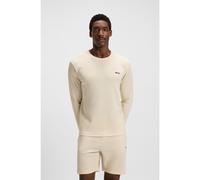 BOSS Maglia del pigiama in misto cotone con lavorazione a nido d’ape - Style Waffle LS-Shirt, 50535870 Bianco S
