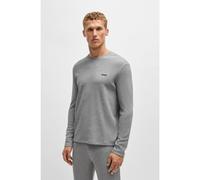 BOSS Maglia del pigiama in misto cotone con lavorazione a nido d’ape - Style Waffle LS-Shirt, 50535870 Grigio L