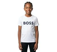 BOSS T-shirt per bambini in jersey di cotone con logo a contrasto - Style J25P24/09B04A, J25P24 Bianco 126