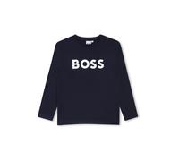 BOSS Maglia a maniche lunghe per bambini in cotone con logo a contrasto - Style J25P25/84906A, J25P25 Blu scuro 162