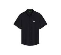 BOSS Camicia a maniche corte BOSS Motion in cotone, vestibilità regolare. small blu