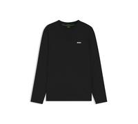 BOSS Maglietta da Uomo a Maniche Lunghe in Cotone Elasticizzato con Logo a Contrasto, Nero, 3XL
